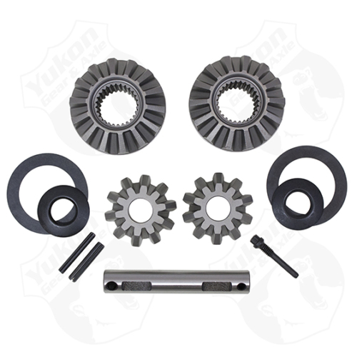 Yukon standard open spider gear kit for Model 35 with 27 spline axles. Hubs have 1.625" diameter